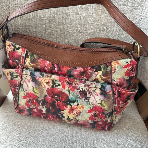 ROSETTI bag SHOULDER BAG Greenwich FLORAL handbag FALL inspired red brown multi - Picture 7 of 11